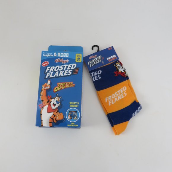 (#Q)  Set SWAG Kellogg's Frosted Flakes Boxer Brief Underwear n Socks - Picture 1 of 7